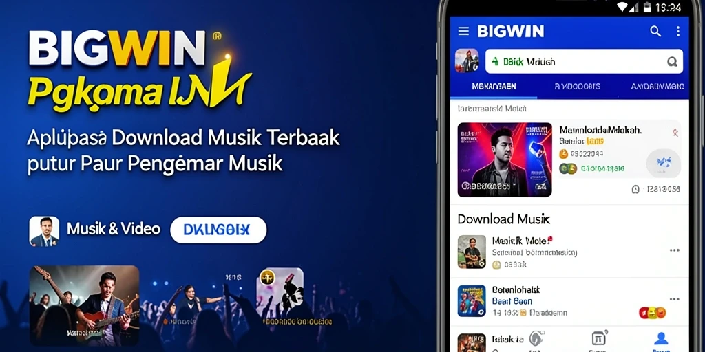 Tampilan antarmuka aplikasi Download Musik BIGWIN yang modern dan fungsional.