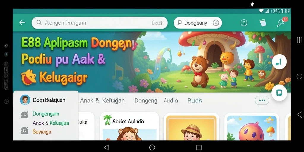 Antarmuka E88 dengan koleksi Dongeng Audio yang menarik.