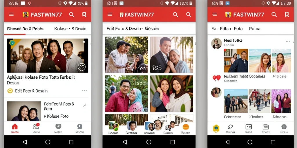 Antarmuka intuitif FASTWIN77 untuk membuat kolase foto.