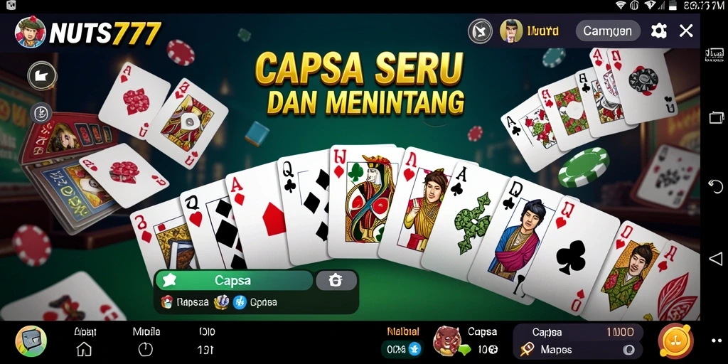 Tampilan antarmuka menarik dari game Capsa NUTS777.