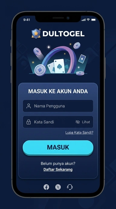 Tampilan halaman login dultogel